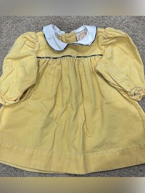 The Beaufort Bonnet Company Yellow Corduroy Dress with White Collar